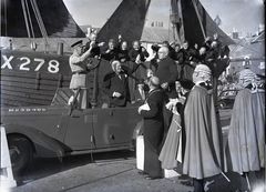 Winston Churchill and General Montgomery receiving their honorary Winkles 1955